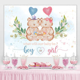 Rosa Und Blau Bären Ballon babydusche Hintergrund